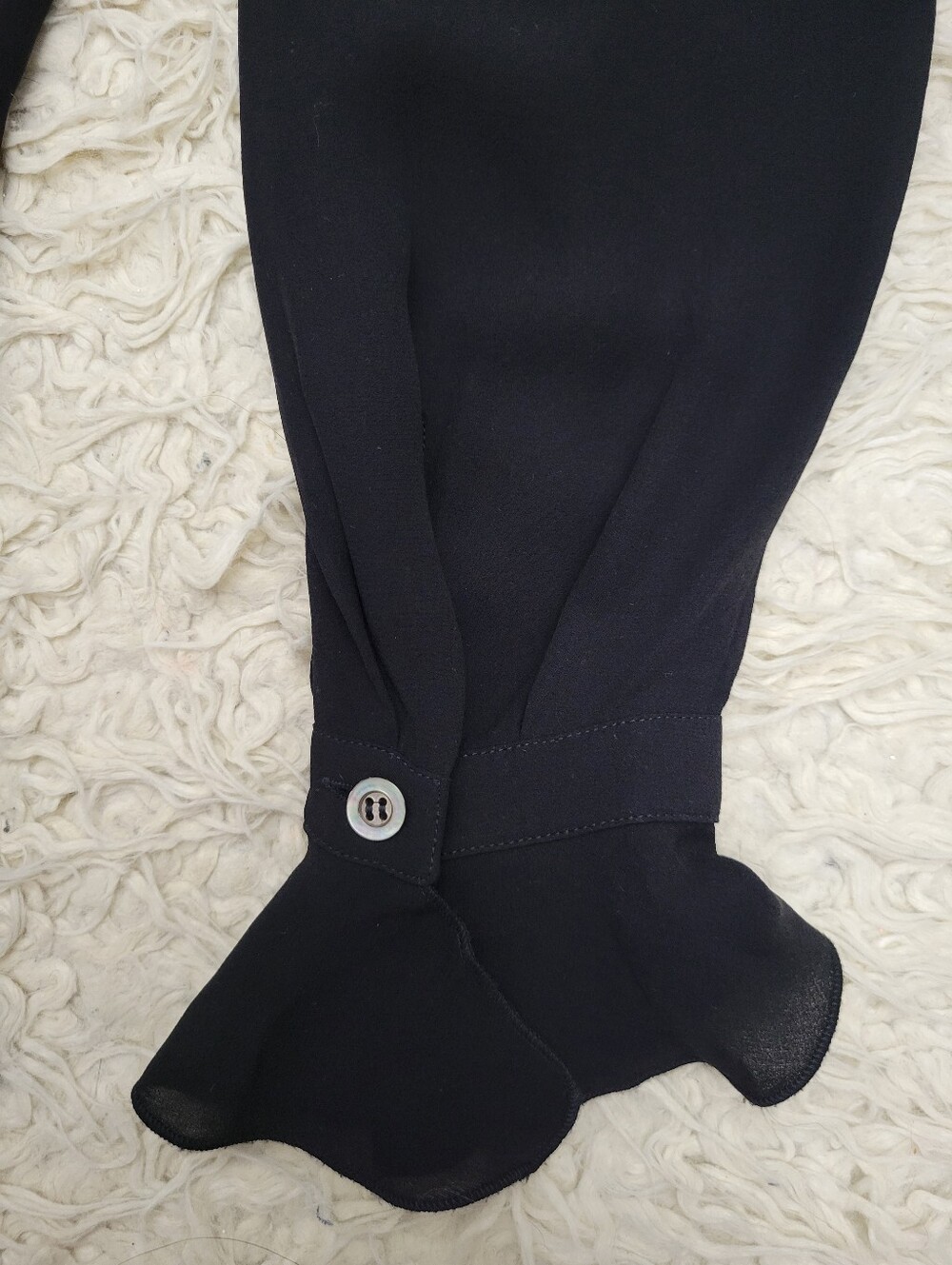 Vintage Escada Silk Black Blouse Sz 38 Medium - Picture 8 of 9